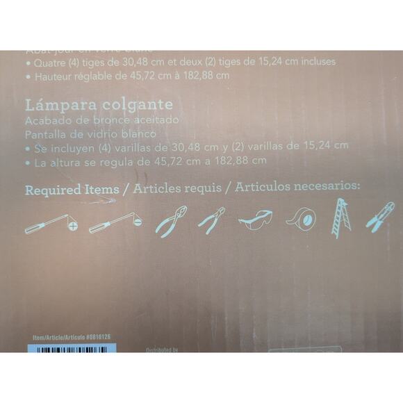 Allen + Roth Webner Pendant Oil Rubbed Bronze White Glass Shade [13] - Picture 9 of 11